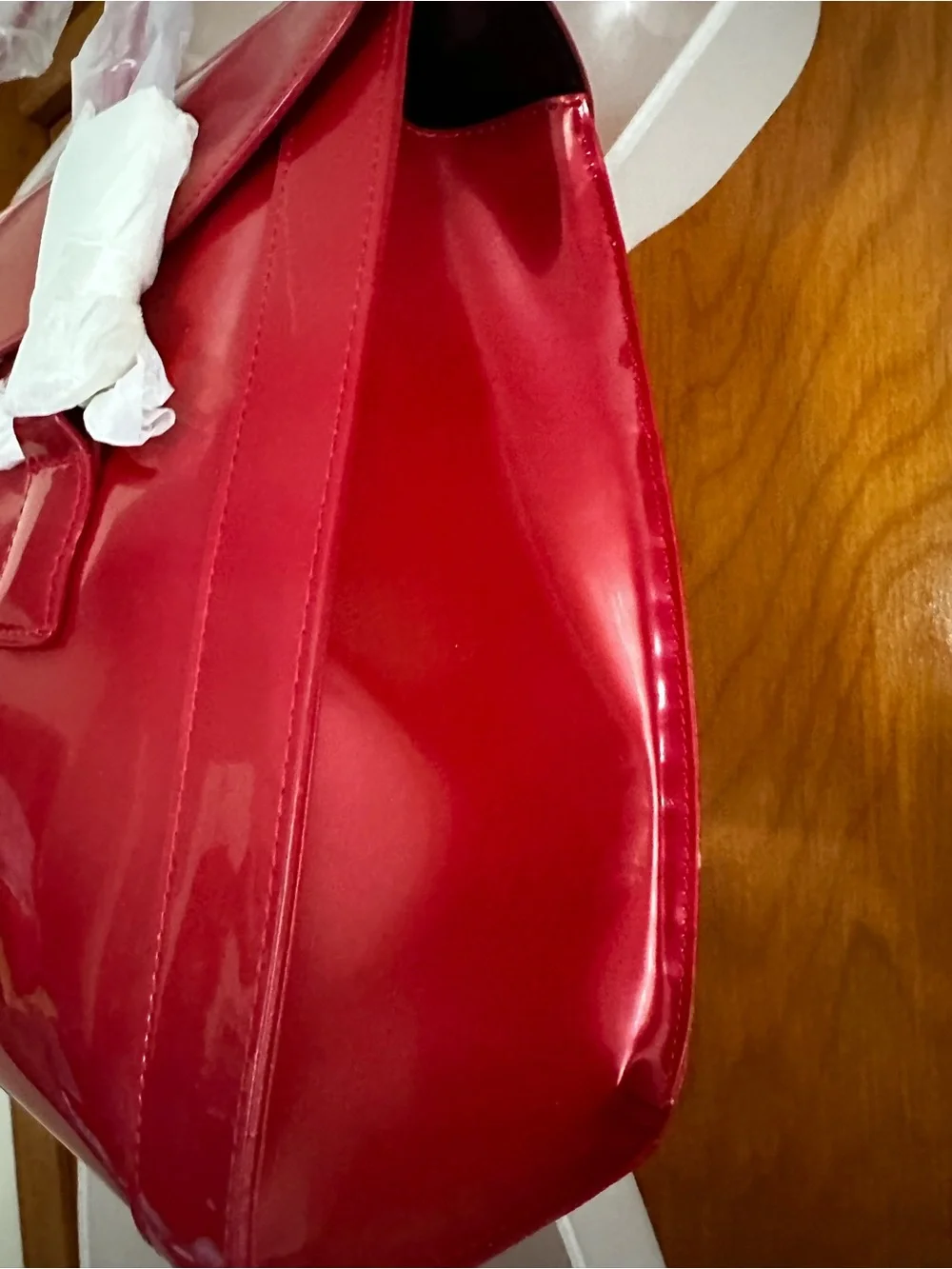 Beijo by Susan Handley Red Patent Shoulder Bag NWT w/ Dust Bag Y2K